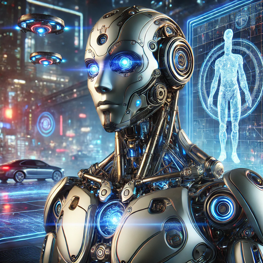Illustration unique de l’évolution des IA et de la robotique, générée par IA avec ChatGPT