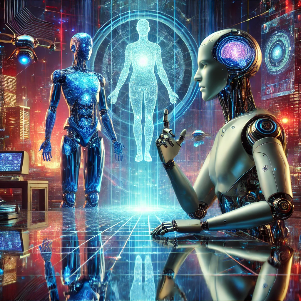 ia and robot ,Image générée par IA avec l’aide de ChatGPT